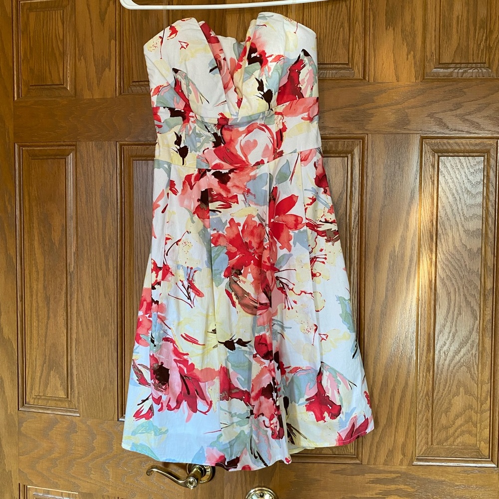 Strapless floral dress
